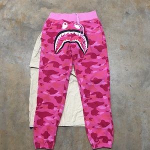 Unisex Pink Bape Camo Sweatpants.
